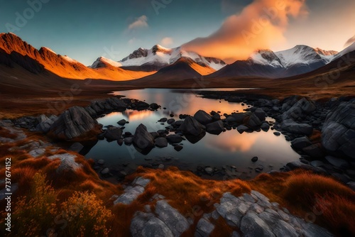 sunset in the mountains