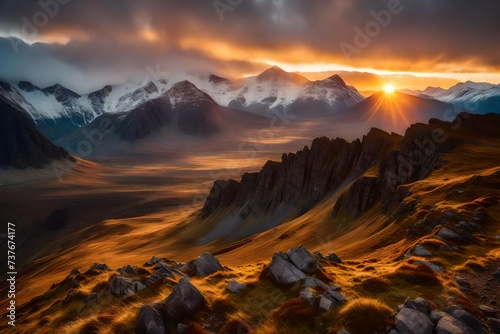 sunrise in the mountains