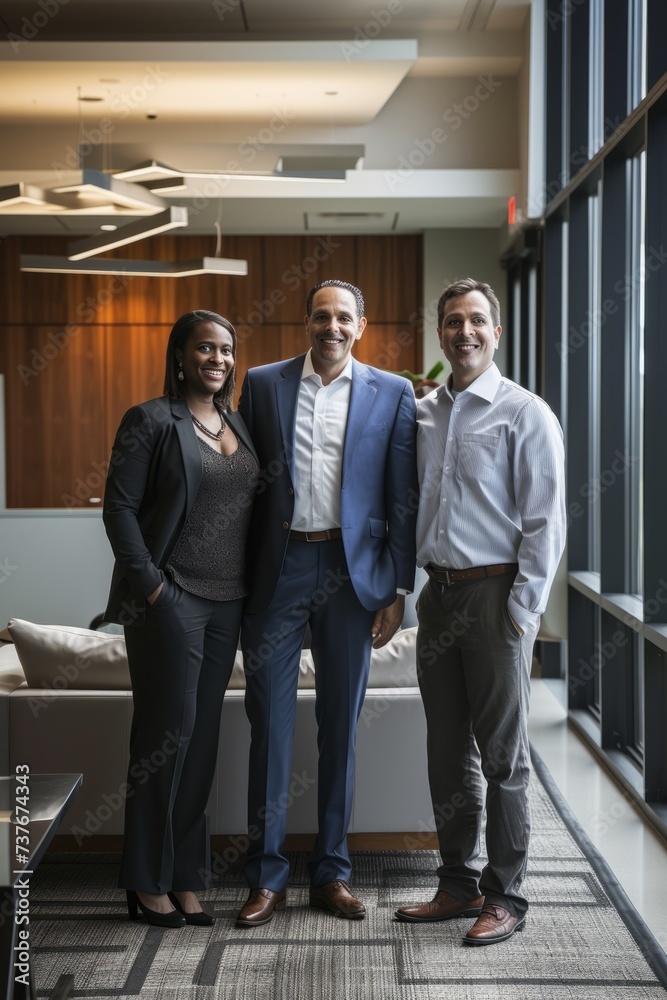 Corporate Business Photography of a Successful Merger and Acquisition Team, Generative AI