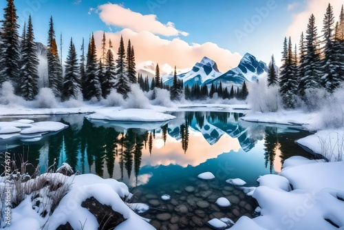 winter landscape in the mountains