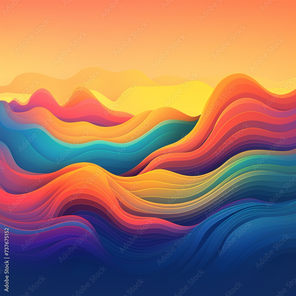 Flowing Waves Soft Silk Texture in Blue and Pink Illustration Flowing Waves Soft Silk Texture in Blue and Pink Illustration