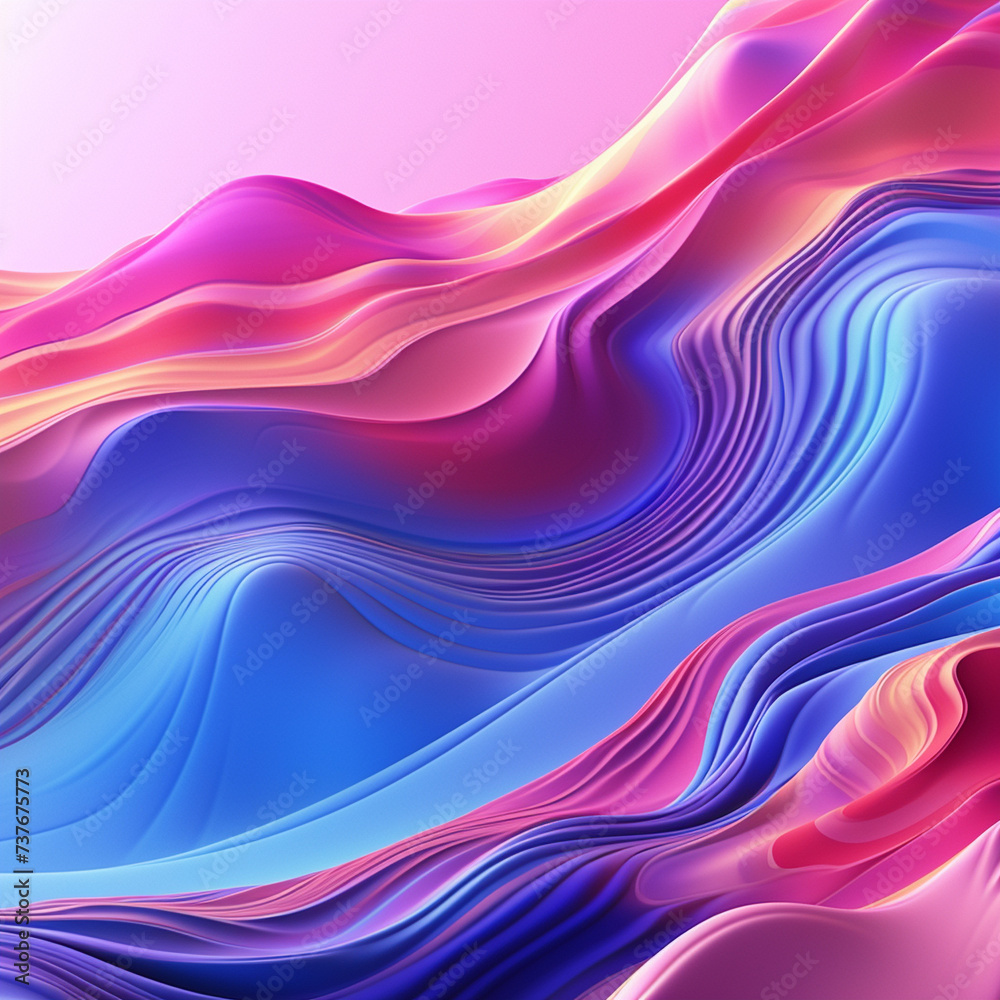 Flowing Waves Soft Silk Texture in Blue and Pink Illustration Flowing Waves Soft Silk Texture in Blue and Pink Illustration