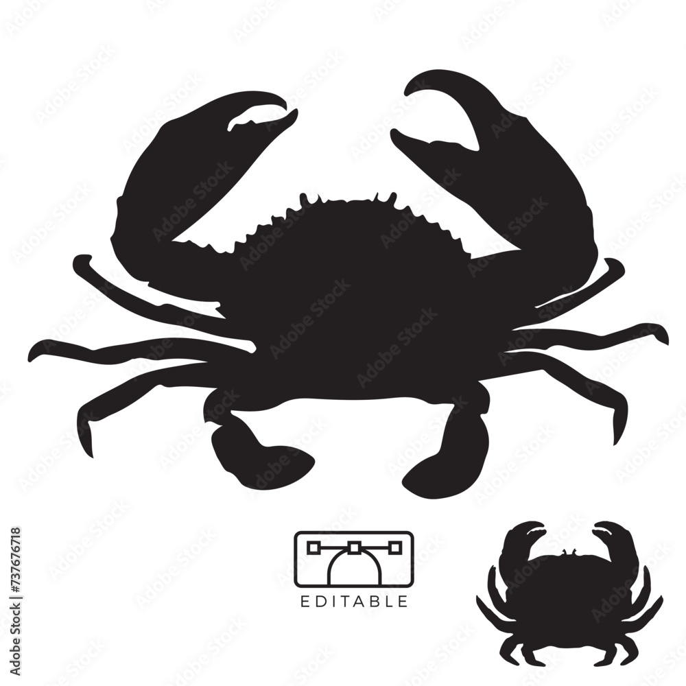 crab on white background silhouette crab on white background silhouette