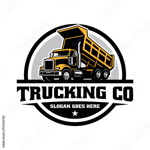 dump truck illustration logo vector