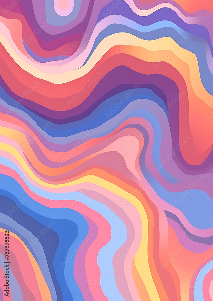 Flowing Waves Soft Silk Texture in Blue and Pink Illustration Flowing Waves Soft Silk Texture in Blue and Pink Illustration