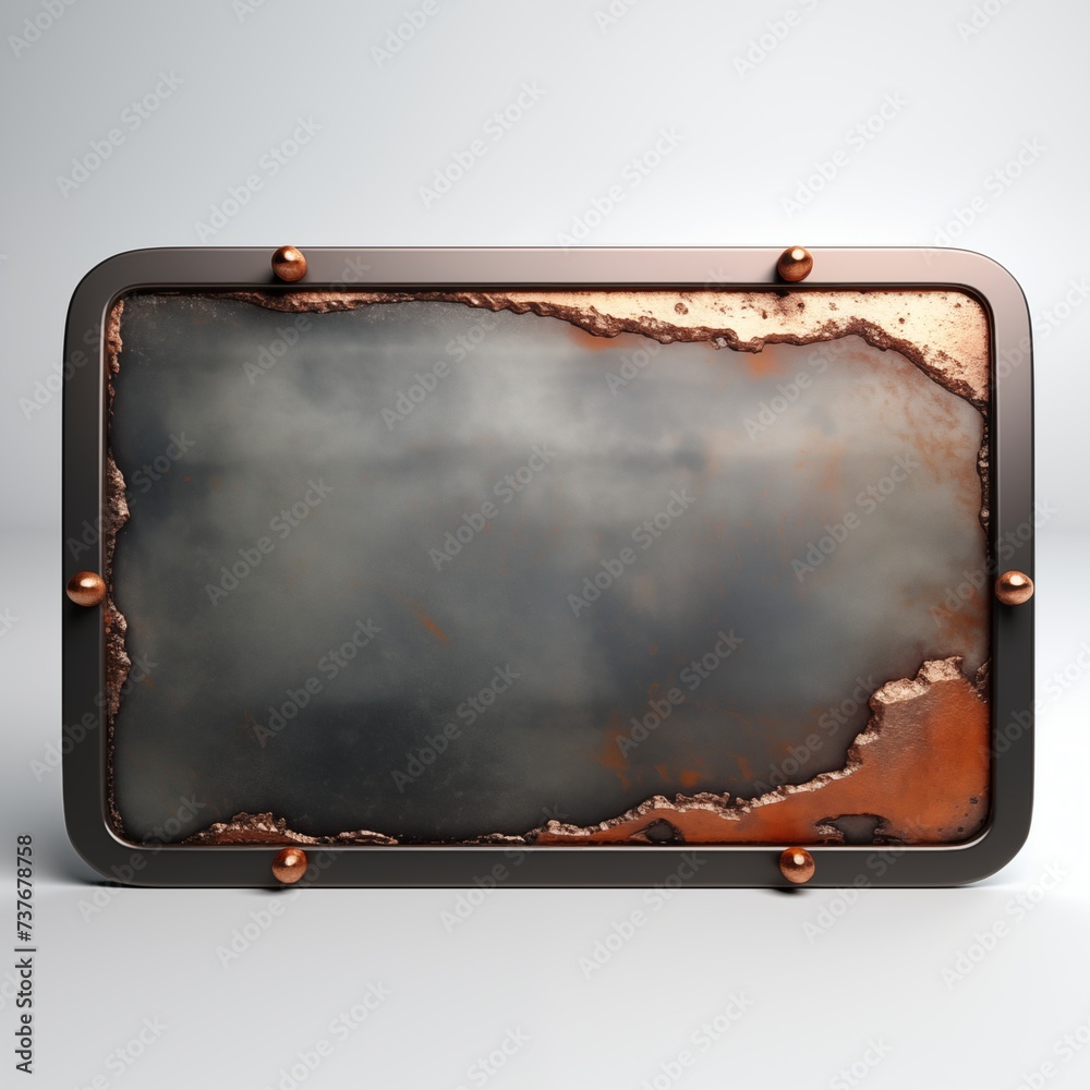 Obraz premium Rusty rectangular metal nameplate