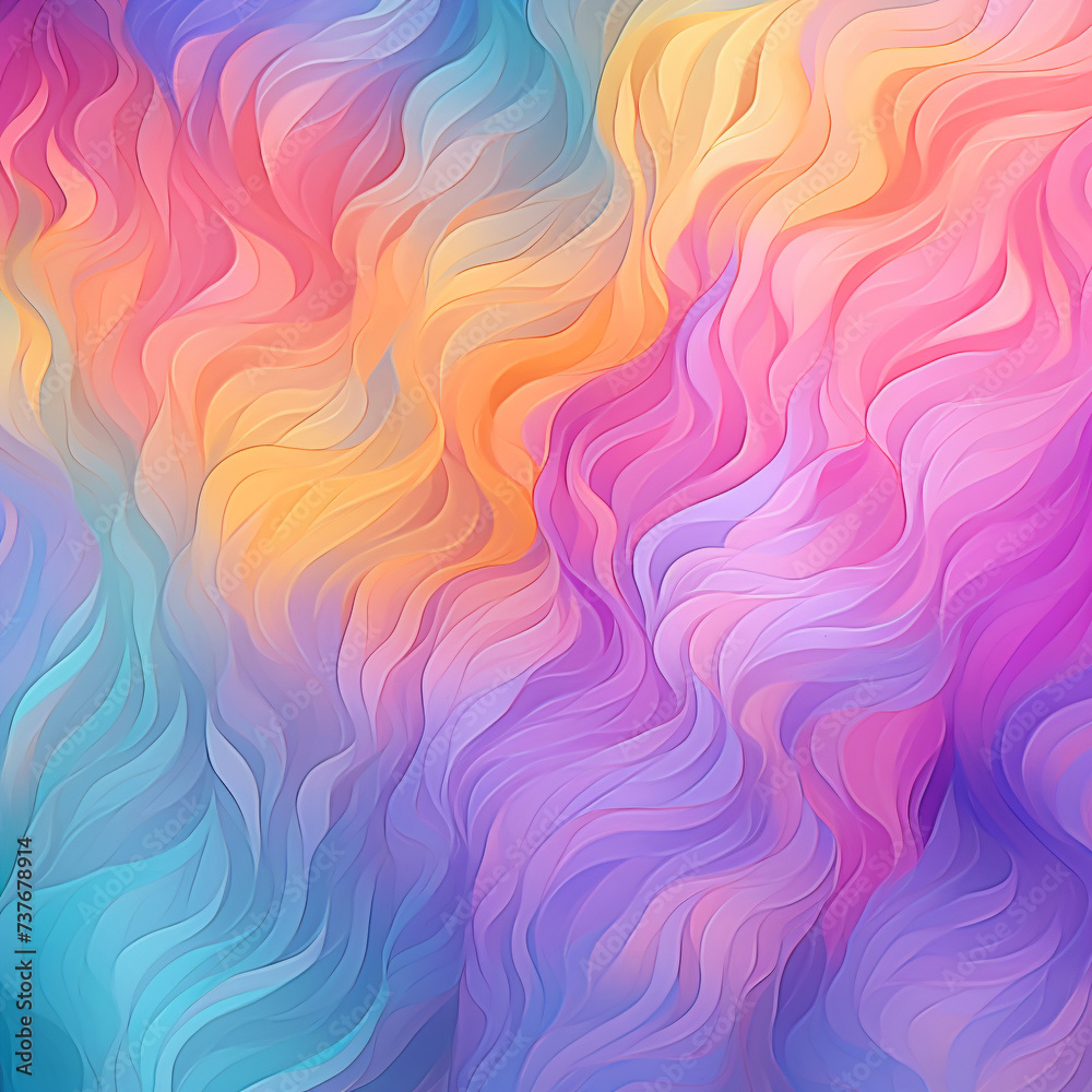 Flowing Waves Soft Silk Texture in Blue and Pink Illustration