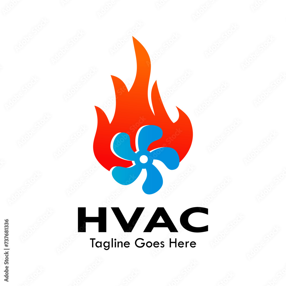 HVAC design logo template illustration