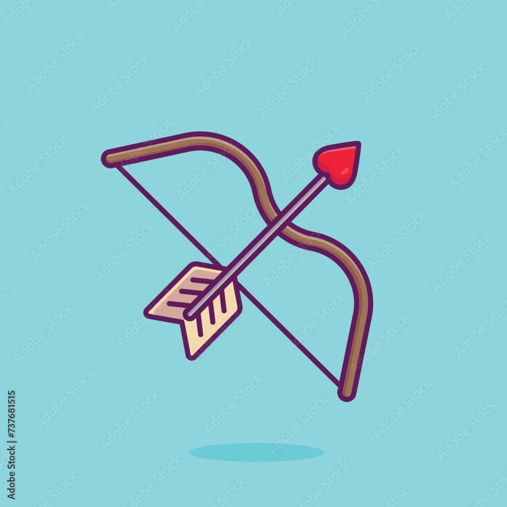 Cupid bow cartoon vector illustration valentine concept icon isolated