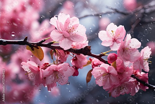 Cherry blossoms under the spring rain. Hello summer!