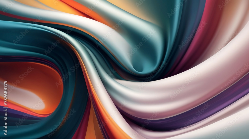 Abstract waves resembling the graceful drape of fabric, vibrant chrome colors, capturing the essence of motion and reflection Abstract waves resembling the graceful drape of fabric, vibrant chrome colors, capturing the essence of motion and reflection