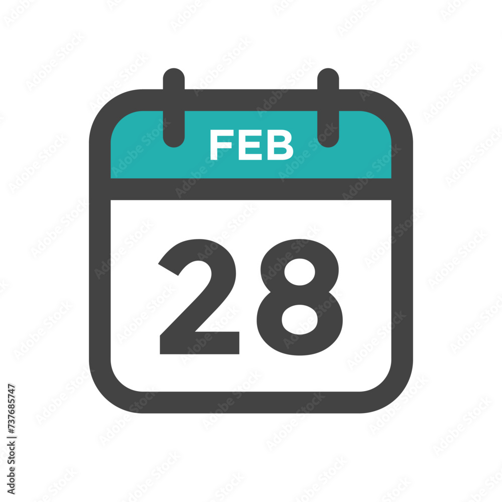 February 28 Calendar Day or Calender Date for Deadlines or Appointment February 28 Calendar Day or Calender Date for Deadlines or Appointment