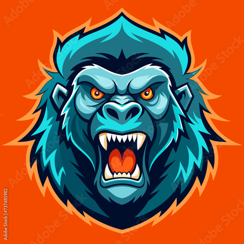 Angry gorilla symbol vector