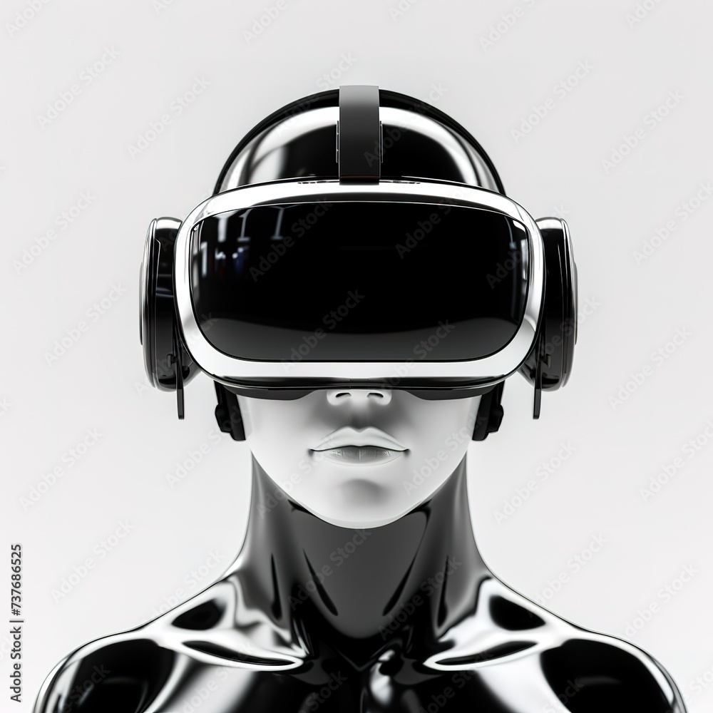 Virtual reality linear icons set
