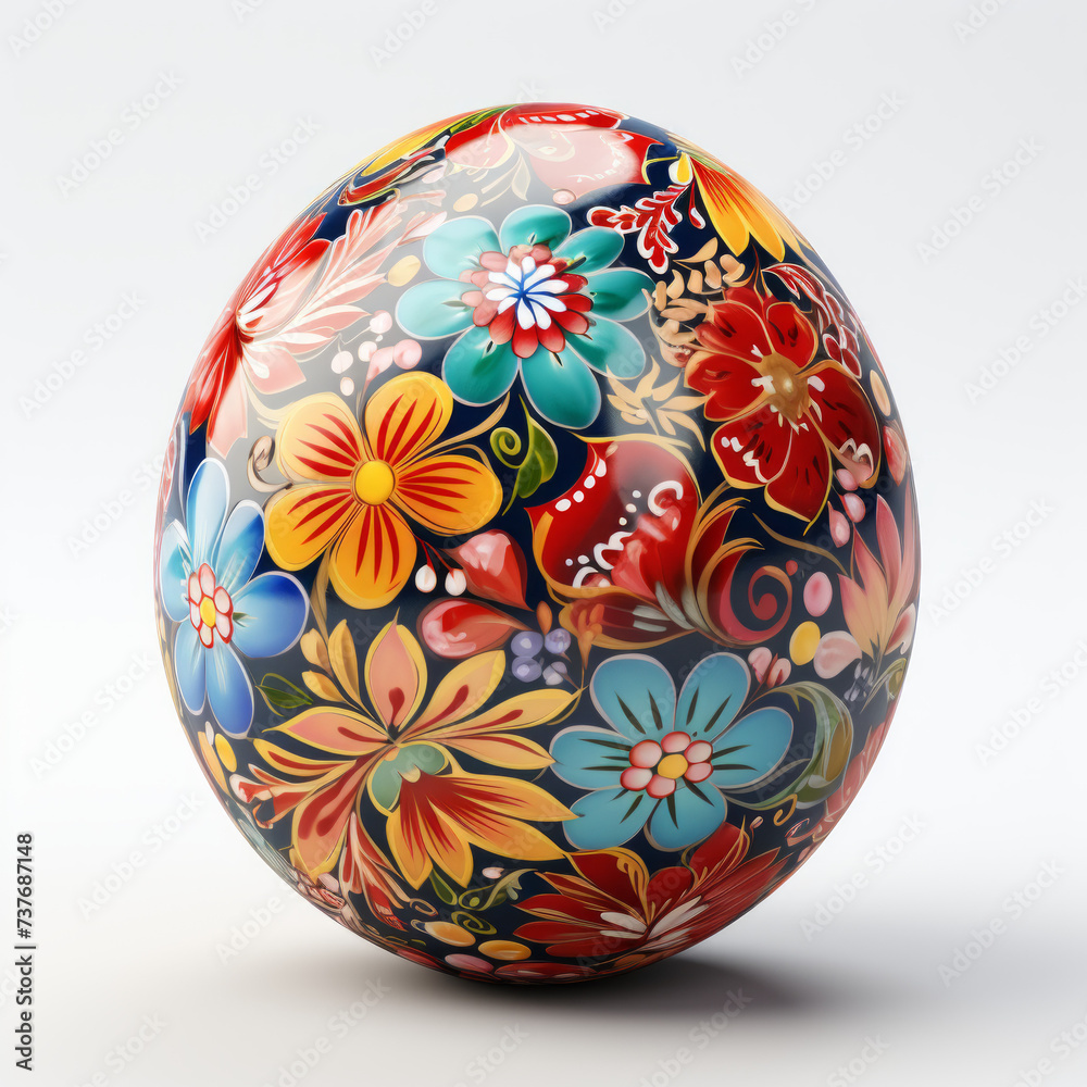Intricately Decorated Floral Easter Egg on Neutral Background
Intricately Decorated Floral Easter Egg on Neutral Background