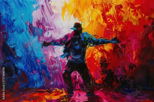 breaker dancing in colorful paint © 2D_Jungle