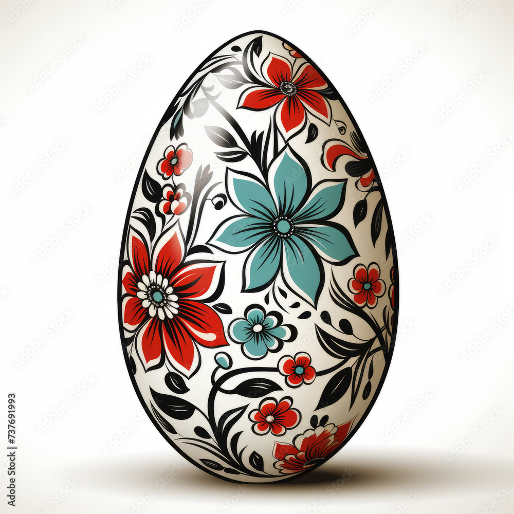 Floral Patterned Easter Egg Illustration on White Background
Floral Patterned Easter Egg Illustration on White Background
