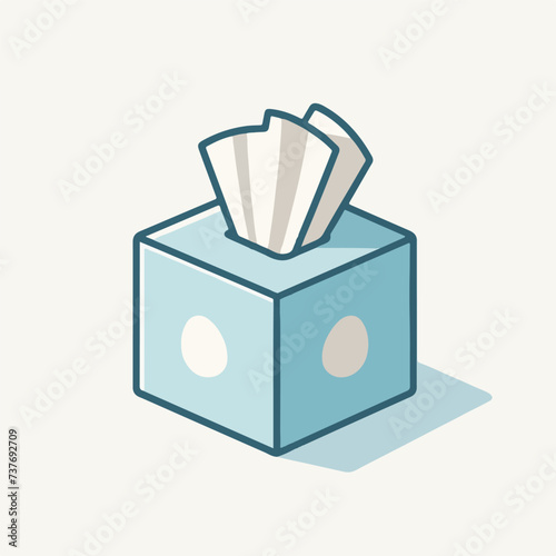 simple tissue box flat design illustration. hand drawn icon design concept of a tissue box