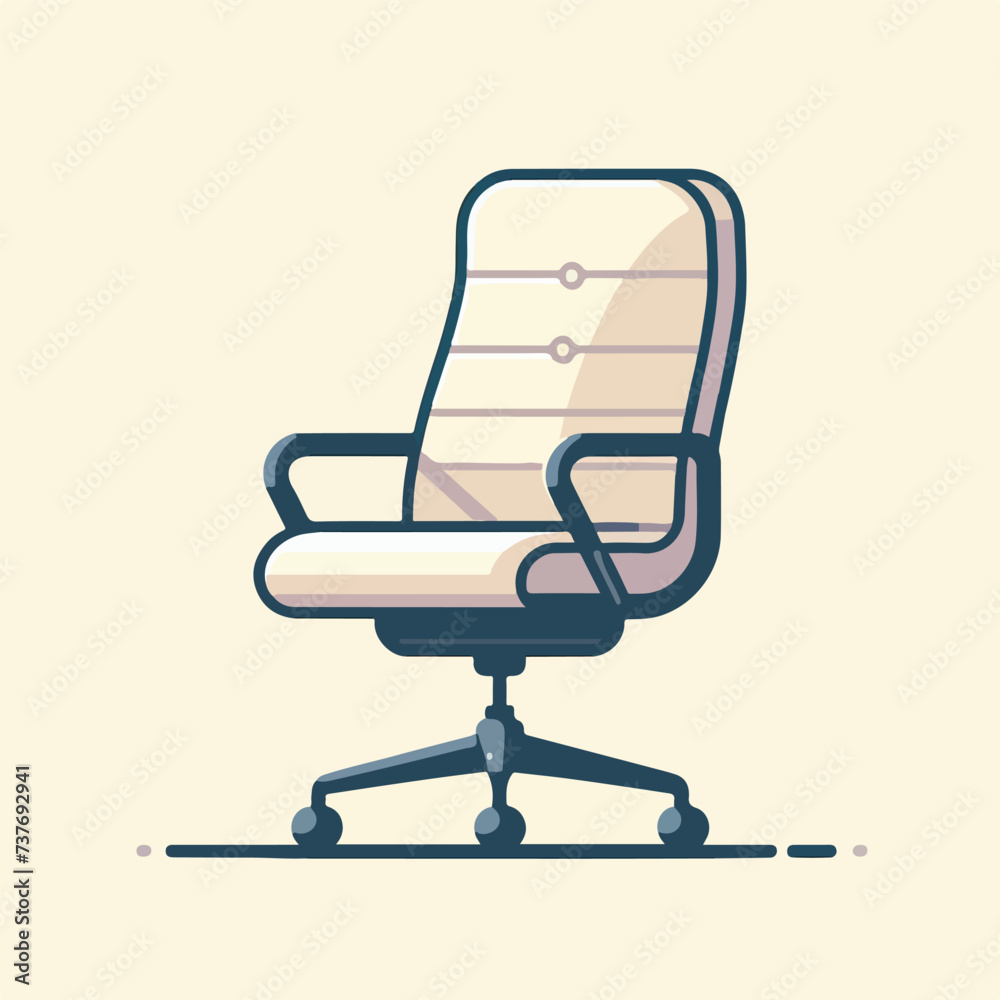 flat design illustration of office boss work chair. Design for furniture, interior, home decoration flat design illustration of office boss work chair. Design for furniture, interior, home decoration