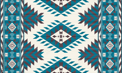 American tribal ethnic native pattern.Traditional Navajo,Aztec,Apache,Southwest and Mexican style fabric pattern.Abstract vector motifs pattern.For fabric,clothing,blanket,carpet,woven,wrap,decoration
