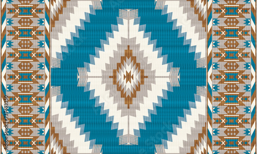 American tribal ethnic native pattern.Traditional Navajo,Aztec,Apache,Southwest and Mexican style fabric pattern.Abstract vector motifs pattern.For fabric,clothing,blanket,carpet,woven,wrap,decoration