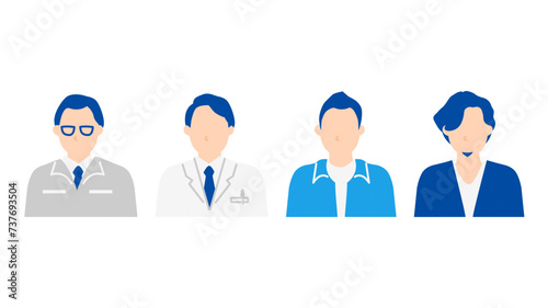 さまざまな業種の男性のイラストセット