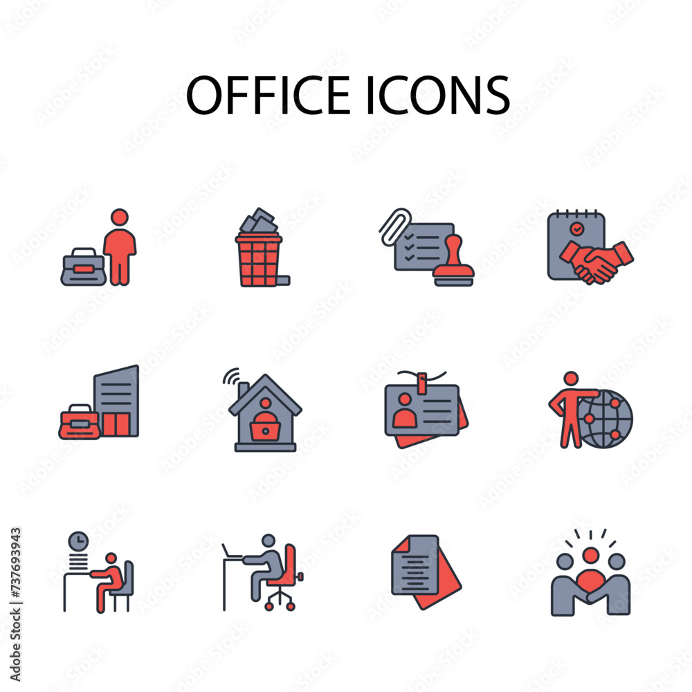Office icon set.vector.Editable stroke.linear style sign for use web design,logo.Symbol illustration. Office icon set.vector.Editable stroke.linear style sign for use web design,logo.Symbol illustration.