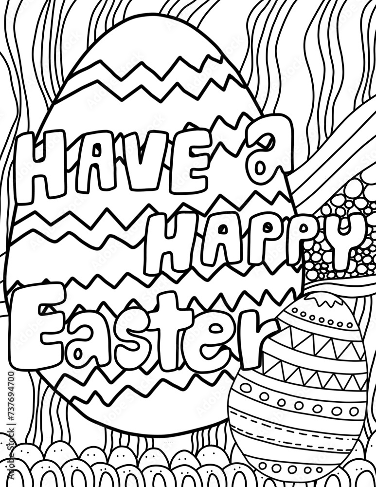coloring page for children easter holiday 