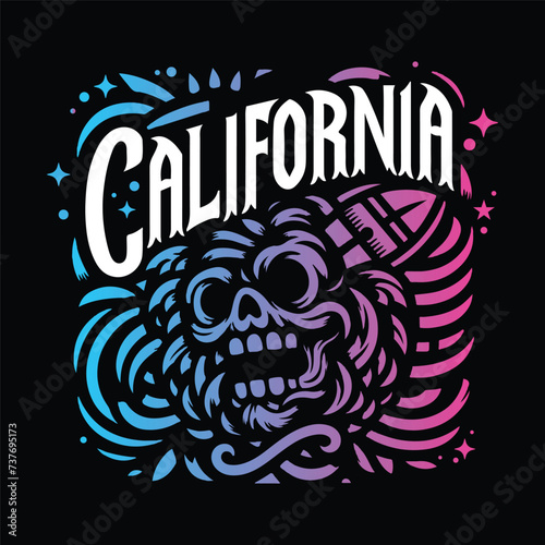 California vector t shirt design
