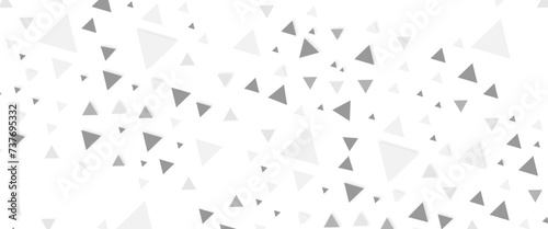 Vector silver confetti triangle on a white background, abstract celebration background in the form of a silver triangle.