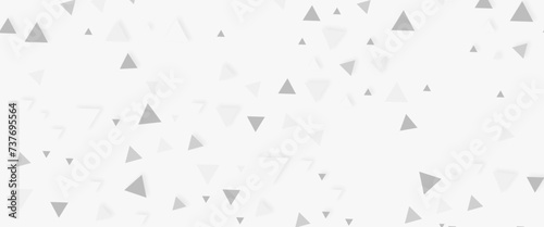 Vector Silver confetti triangle on a white background, Falling triangle on a white background of flying shiny triangles.
