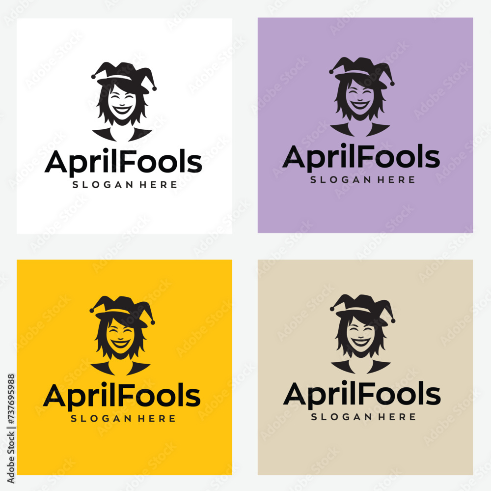 april fools logo design with editable vector file