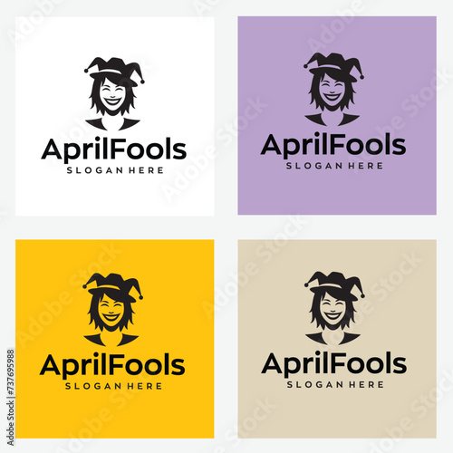 april fools logo design with editable vector file
