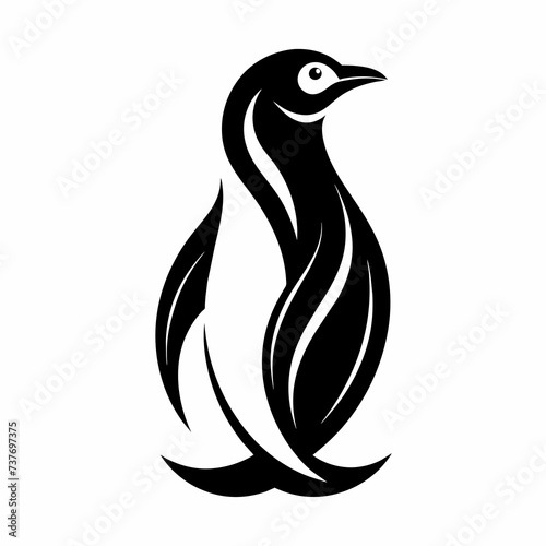 penguin silhouette logo design inspiration 