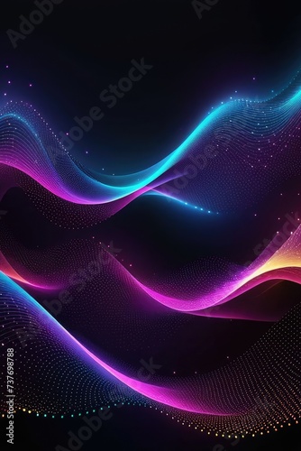Colorful sound waves, abstract background, vertical composition