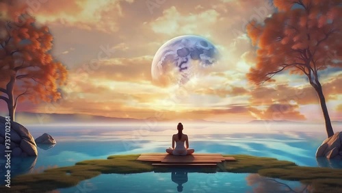 Enchanted meditation Journey animated escape to inner peace photo