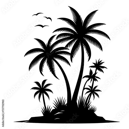 Palm Tree, Summer Palm, Summer Scene, Palm Island, Palm Sunset, Beach Palm, Palm Beach, Tropical Beach, Palm Tree Svg, Palm Tree Cut File, Palm Tree Silhouette, Palm Tree Clipart Printable © Taha
