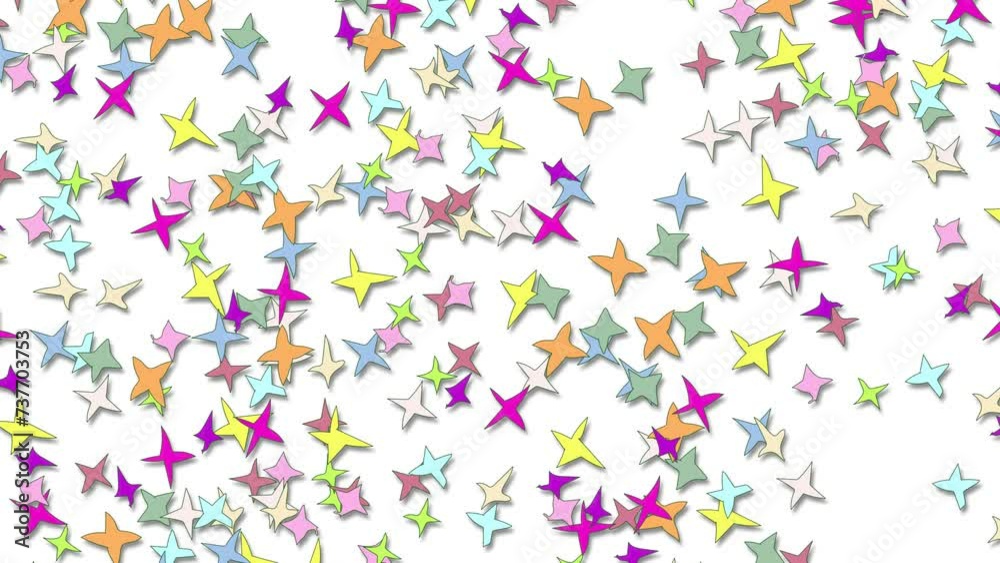 Stars or confetti scattered across the canvas change in the general mass, forming a background for children's content. Stars or confetti scattered across the canvas change in the general mass, forming a background for children's content.