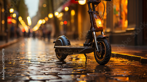 City Cruisin': A Vibrant Adventure on Two Wheels for Urban Explorers!, generative AI photo
