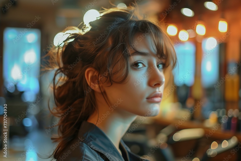 beautiful woman in the beauty salon, head shot beautiful woman in the beauty salon, head shot
