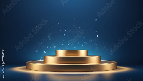 gold podium with stars