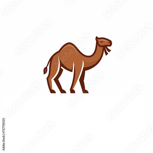 Modern Minimalist Desert Camel Logo Design  Arabia desert Camel Flat clipart Vector