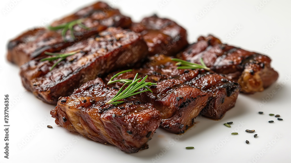 A well-cooked meat, delicious and appetizing steak A well-cooked meat, delicious and appetizing steak