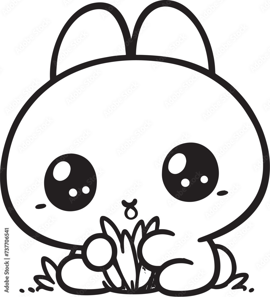 Fototapeta premium black and white bunny