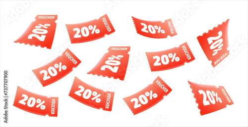 Voucher card cash back template design with coupon code promotion. Premium special price offers sale coupon.