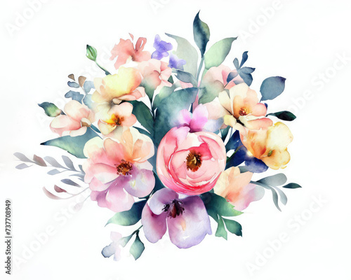 bouquet of watercolor flowers