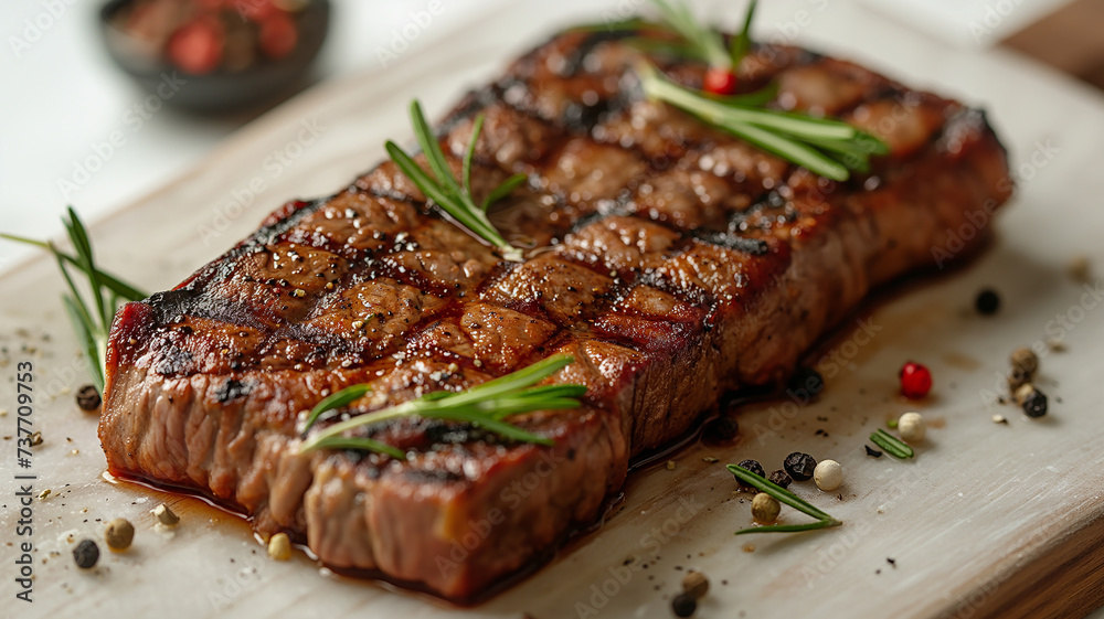 A well-cooked meat, delicious and appetizing steak A well-cooked meat, delicious and appetizing steak