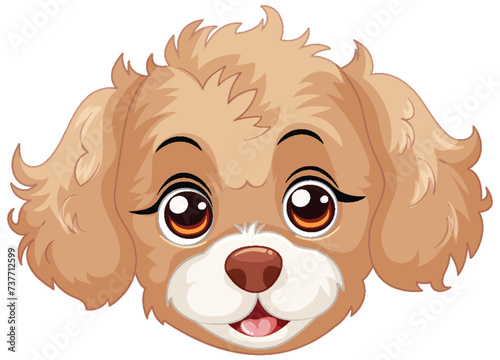 Cute vector illustration of a brown puppy's face