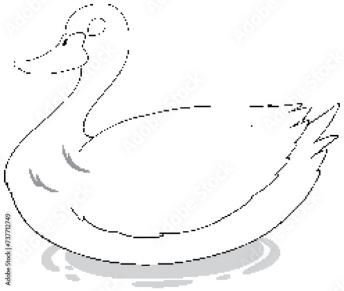 Simple line drawing of a serene swan