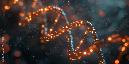 DNA Helix Close-Up with Blue Background
